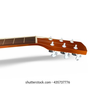 acoustic guitar neck on white. vector illustration