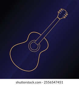 Acoustic guitar neon light doodles