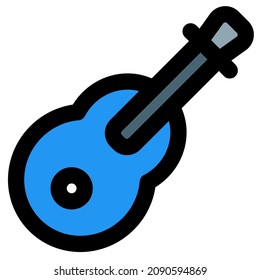 Acoustic guitar with a number of strings attached