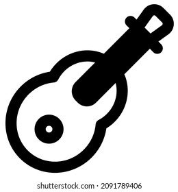 Acoustic guitar with a number of strings attached