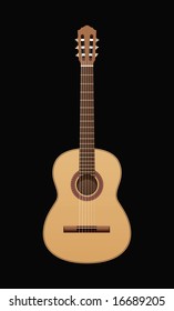 acoustic guitar on a black background