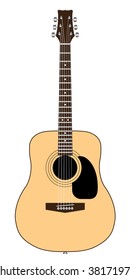 acoustic guitar on white