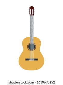 Acoustic guitar on a white background