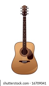 acoustic guitar on a white background