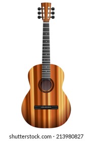 Acoustic guitar on a white background. Vector illustration.