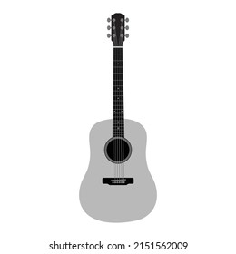 Acoustic guitar on a white background. Vector graphics, flat design.	
