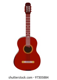 Acoustic guitar on white. Vector