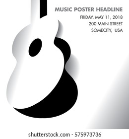 An acoustic guitar opens - ideal for gig flyers of CD art  