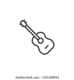 Acoustic guitar outline icon. linear style sign for mobile concept and web design. Music instrument simple line vector icon. Symbol, logo illustration. Pixel perfect vector graphics