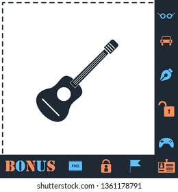 Acoustic guitar. Perfect icon with bonus simple icons