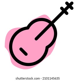 Acoustic guitar played in a pop song concert
