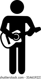Acoustic guitar player pictogram