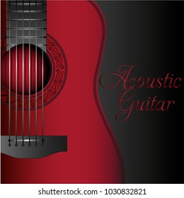 Acoustic Guitar Red Album Cover.(eps 10) 
