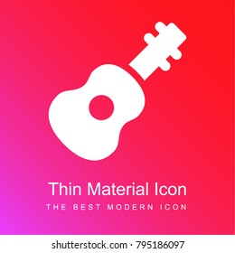 Acoustic Guitar red and pink gradient material white icon minimal design