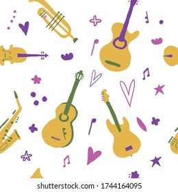 acoustic guitar saxophone stars notes