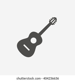 Acoustic guitar sign icon. Music symbol. Graphic design element. Flat icon on white background. Vector