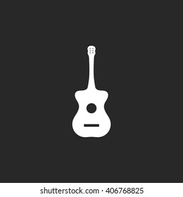 Acoustic guitar sign  simple icon on background