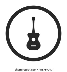 Acoustic guitar sign  simple icon on background