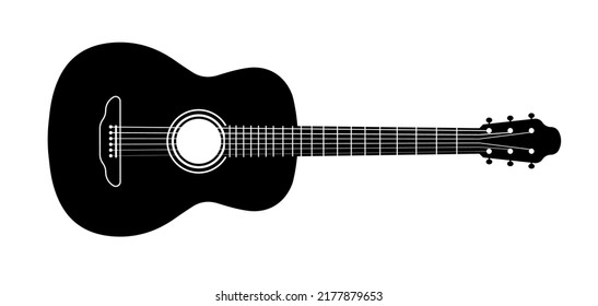 Acoustic guitar silhouette. Music instrument