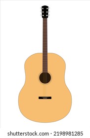 Acoustic guitar silhouette. Music instrument icon. Vector illustration.
