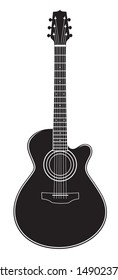  acoustic guitar silhouette vector illustration