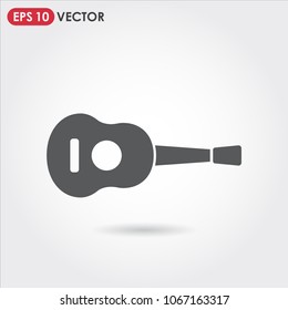 acoustic guitar single vector icon on light background