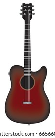 Acoustic Guitar Six String Vector Illustration