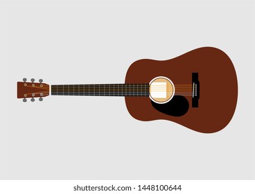 Acoustic Guitar six strings vector