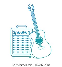 acoustic guitar with speaker