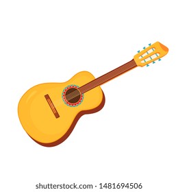 Acoustic guitar. String instruments. Musical Festival vector isolated on white background