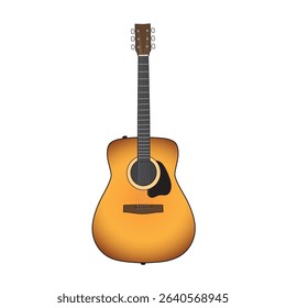 Acoustic guitar with a sunburst color 