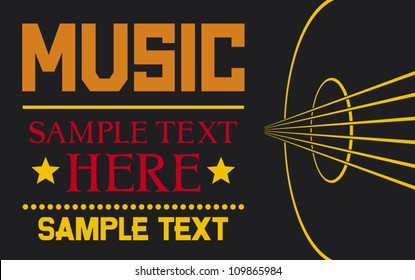 acoustic guitar - vector background (musical poster design)