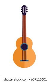 ?lassical acoustic guitar. Vector flat illustration