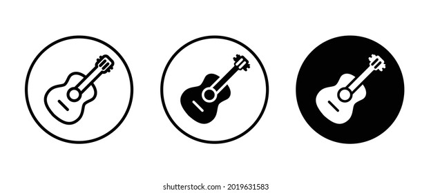 acoustic guitar vector icon. classic, instrument, musical, rock, sound, acoustic, string, play, electric, concert, song, musician, guitarist