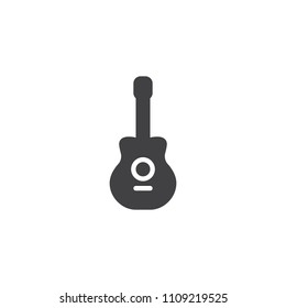 Acoustic guitar vector icon. filled flat sign for mobile concept and web design. Music instrument simple solid icon. Symbol, logo illustration. Pixel perfect vector graphics