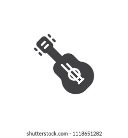 Acoustic Guitar vector icon. filled flat sign for mobile concept and web design. ukulele simple solid icon. Symbol, logo illustration. Pixel perfect vector graphics