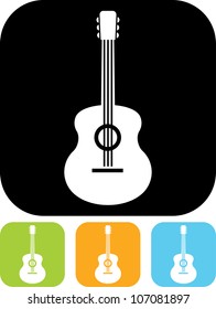 Acoustic guitar - Vector icon isolated