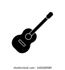 Acoustic guitar vector icon on white background