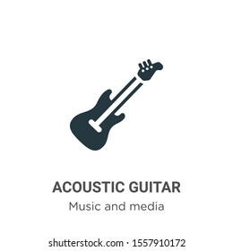 Acoustic guitar vector icon on white background. Flat vector acoustic guitar icon symbol sign from modern music collection for mobile concept and web apps design.