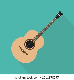 Acoustic guitar. Vector illustration flat design