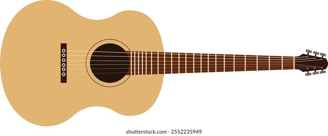 Ilustração de vetor de guitarra acústica no fundo branco