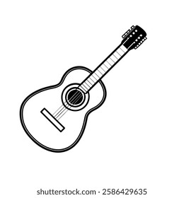 acoustic guitar vector on white background