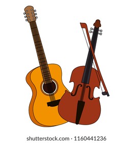 acoustic guitar and violin musical instrument