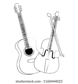 acoustic guitar and violin musical instrument