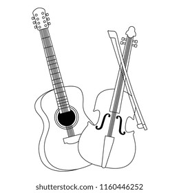 acoustic guitar and violin musical instrument