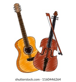 acoustic guitar and violin musical instrument