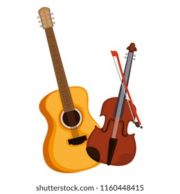 acoustic guitar and violin musical instrument