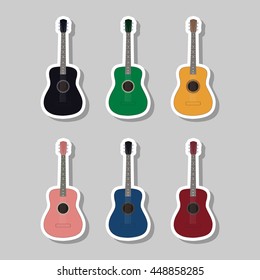 Acoustic guitars different color