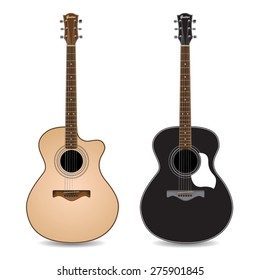 Acoustic guitars isolated on  white background. Vector illustration