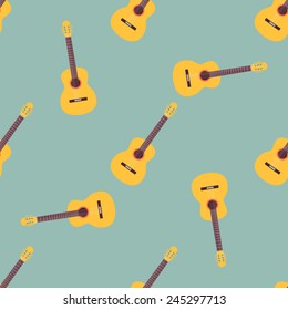 Acoustic Guitars Seamless Pattern